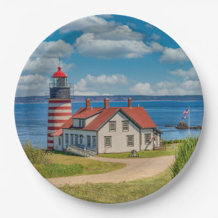West Quoddy Head Lighthouse, Lubec, Maine Paper Plate