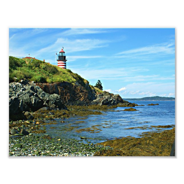 West Quoddy Head Lighthouse, Maine Photo Print (Front)