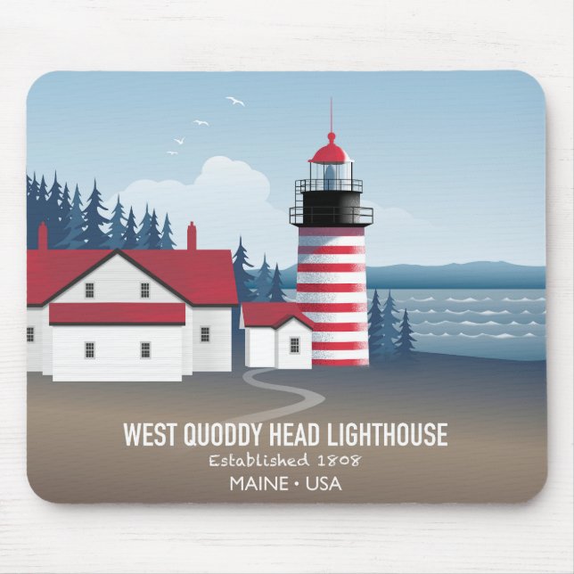 West Quoddy Head Lighthouse Mouse Pad (Front)