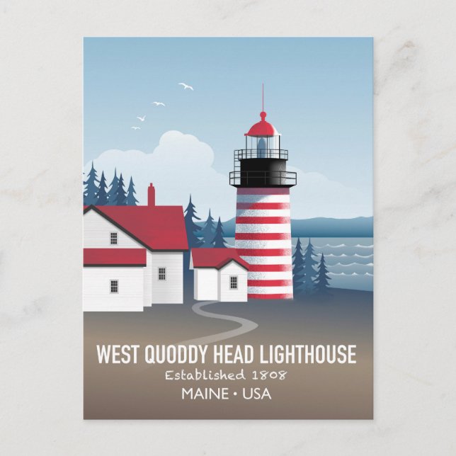 West Quoddy Head Lighthouse Postcard (Front)