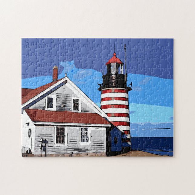 WEST QUODDY LIGHTHOUSE JIGSAW PUZZLE (Horizontal)