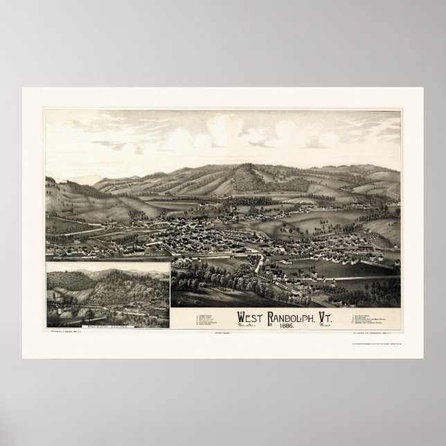 West Randolph, VT Panoramic Map - 1886 Poster (Front)