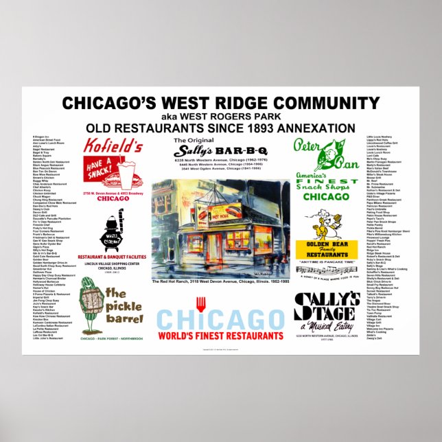 West Ridge Chicago Restaurants 40x27 ONLY Poster (Front)