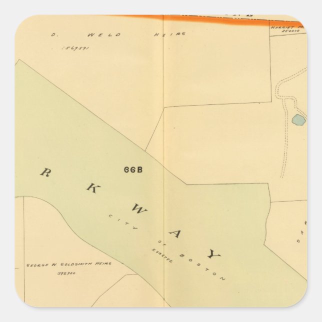 West Roxbury, Massachusetts 4 Square Sticker (Front)