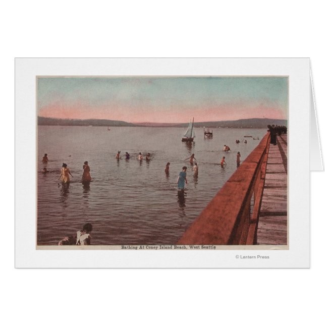West Seattle, WA - Bathing at Coney Island Beach (Front Horizontal)