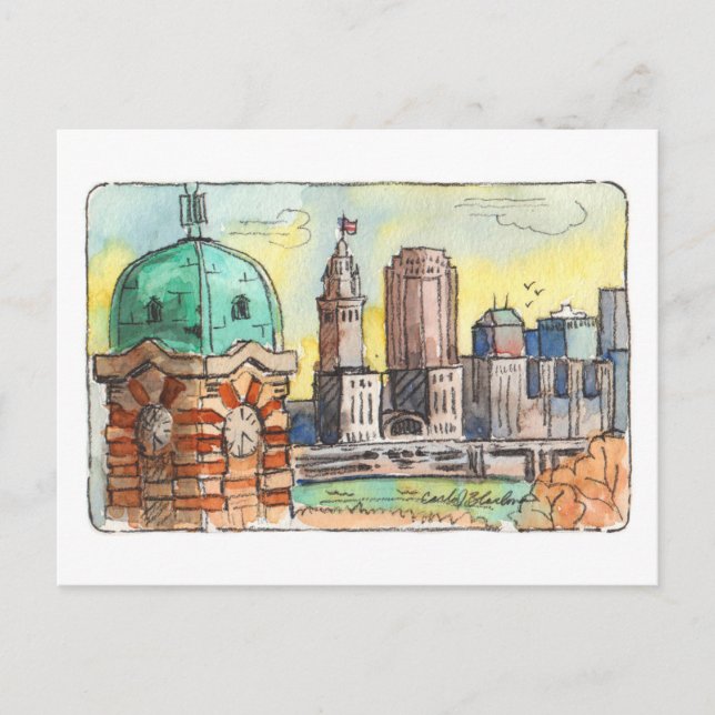 West Side Market Tower Cleveland Postcard (Front)