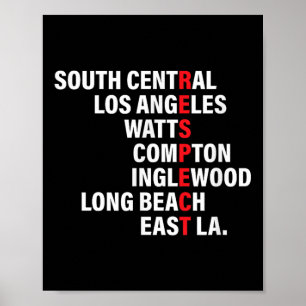 West Side Respect Los Angeles Watts Compton Long B Poster