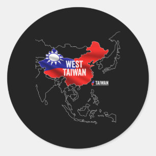 West Taiwan China Map Classic Round Sticker