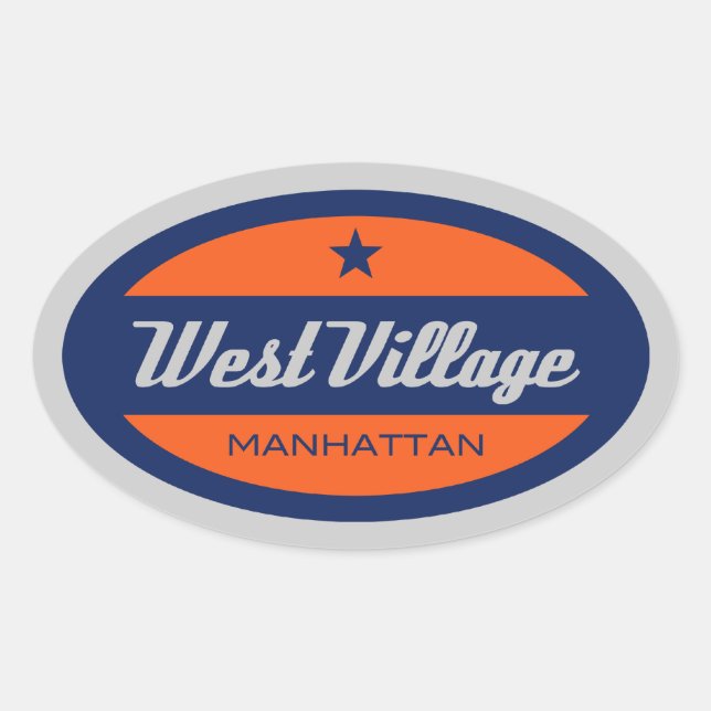West Village Oval Sticker (Front)