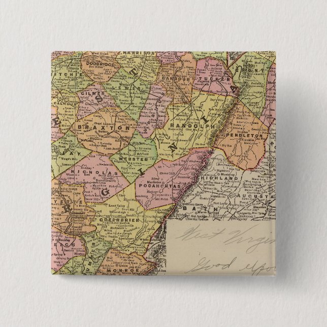 West Virginia 15 Cm Square Badge (Front)