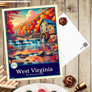 West Virginia   Anime Style Cel Shaded Postcard