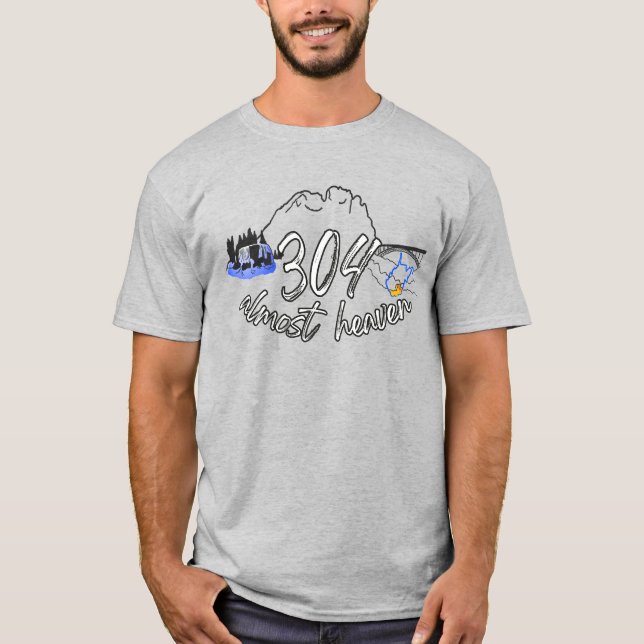 West Virginia Area Code 304 T-Shirt (Front)