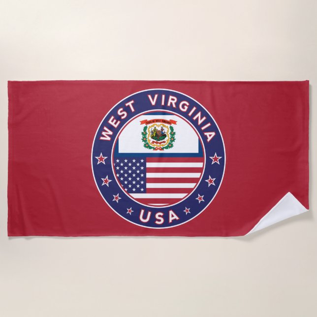 West Virginia Beach Towel (Front)
