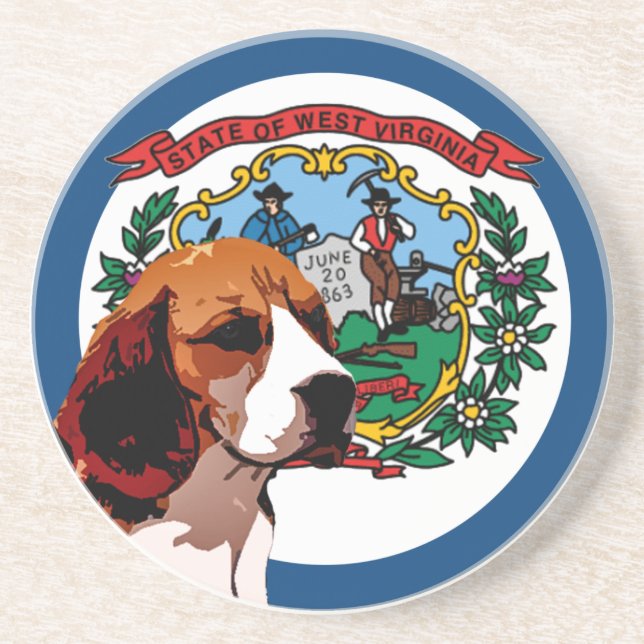 West Virginia Beagle Coaster (Front)