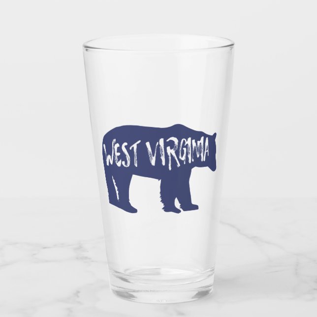 West Virginia Bear Glass (Front)