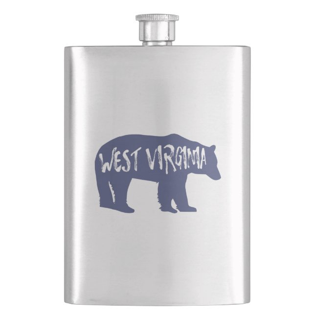 West Virginia Bear Hip Flask (Front)
