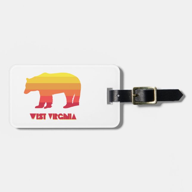 West Virginia Bear Luggage Tag (Front Horizontal)