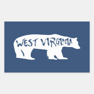 West Virginia Bear Rectangular Sticker