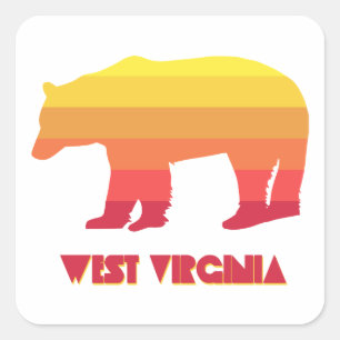 West Virginia Bear Square Sticker