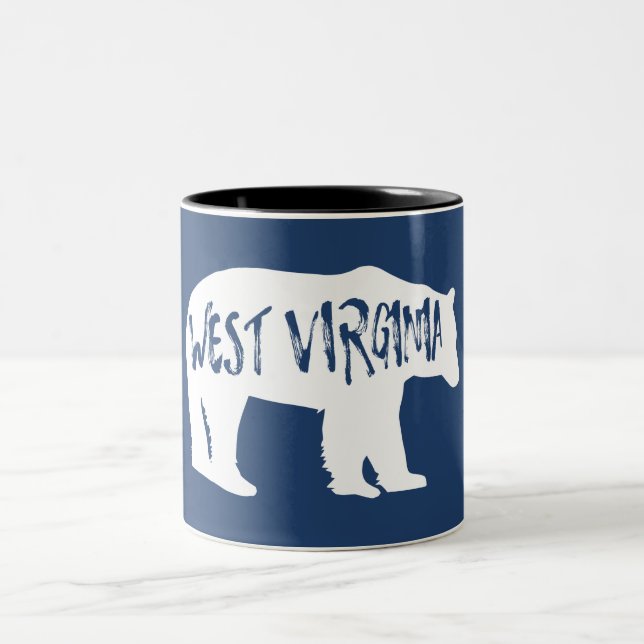 West Virginia Bear Two-Tone Coffee Mug (Center)