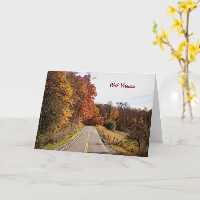 West Virginia beautiful autumn colours Card (Yellow Flower)