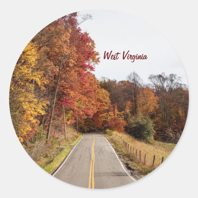 West Virginia beautiful autumn colours Classic Round Sticker (Front)