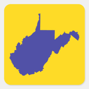 West Virginia Blue and Gold Square Sticker