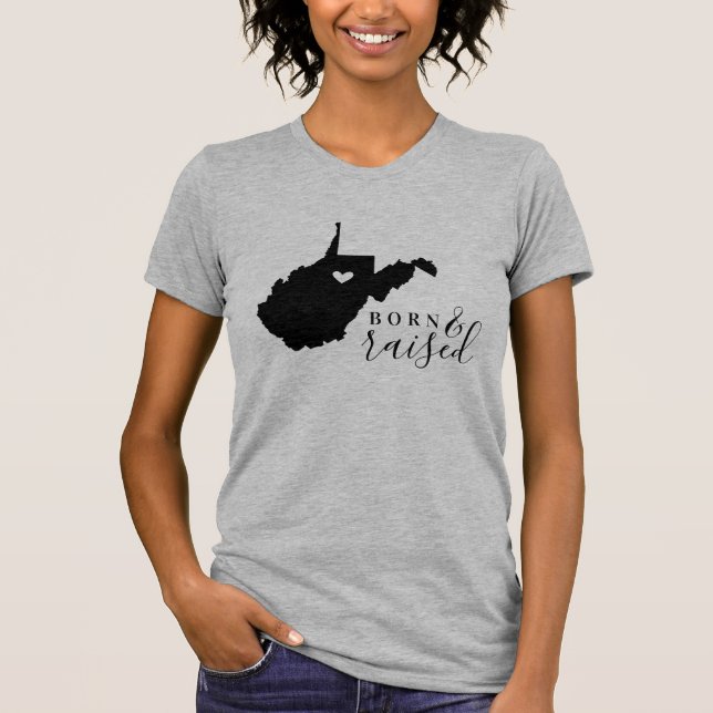 West Virginia Born and Raised State Tee (Front)