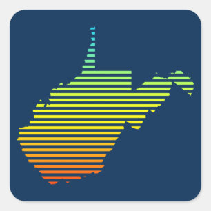 west virginia chill fade square sticker