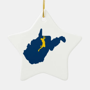 West Virginia Climbing Ceramic Tree Decoration