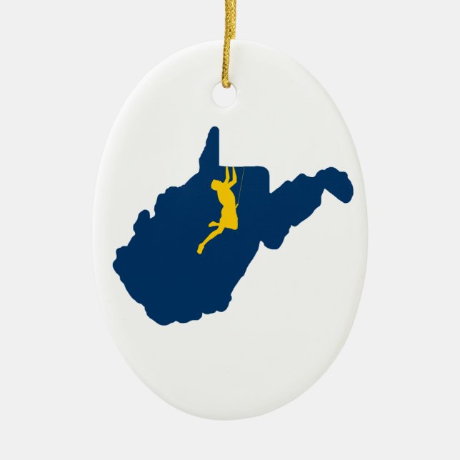 West Virginia Climbing Ceramic Tree Decoration (Front)