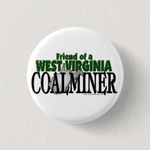 West Virginia Coalminer 3 Cm Round Badge