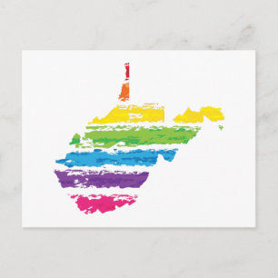west virginia colour strokes postcard