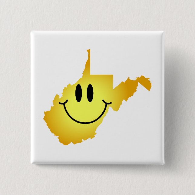 West Virginia Face 15 Cm Square Badge (Front)