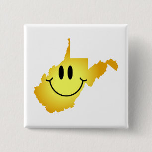 West Virginia Face 15 Cm Square Badge
