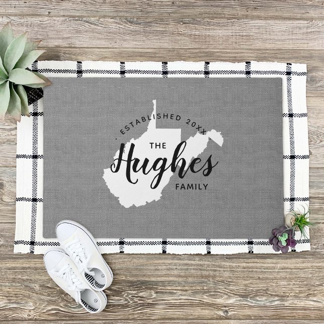 West Virginia Family Monogram State Doormat (Creator Uploaded)