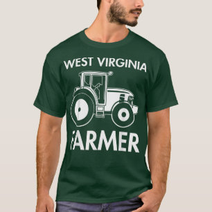West Virginia Farmer Vintage Men Tractor Farm Loc T-Shirt