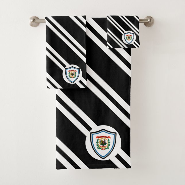 West Virginia flag Bath Towel Set (Insitu)
