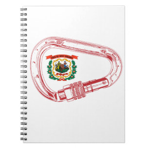 West Virginia Flag Climbing Carabiner Spiral Notebook