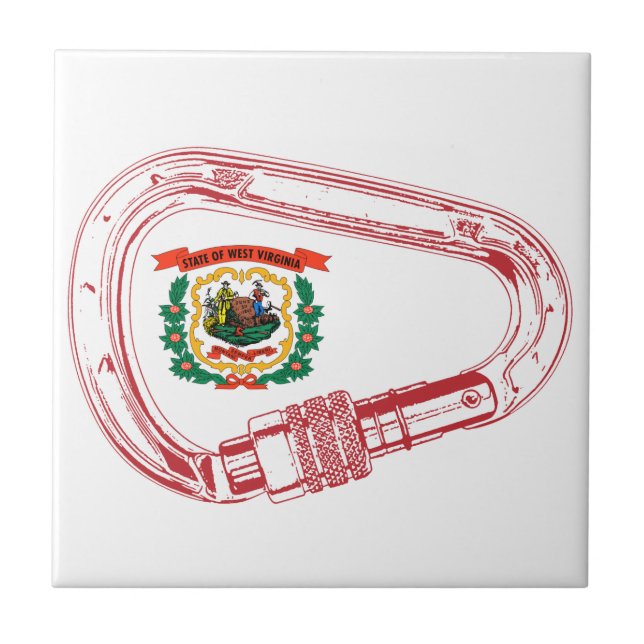 West Virginia Flag Climbing Carabiner Tile (Front)