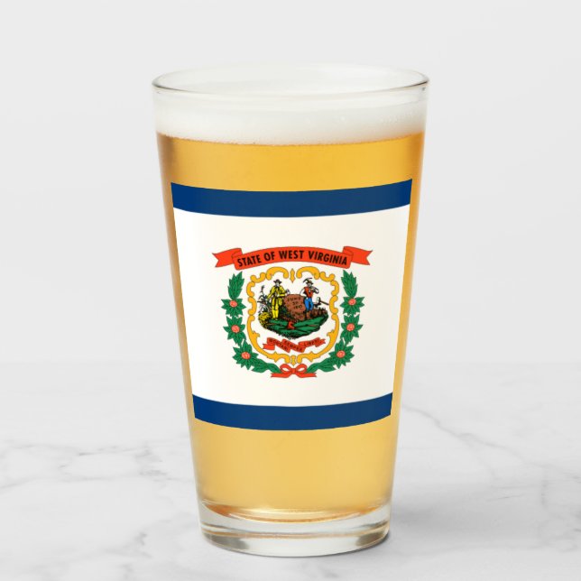 West Virginia flag  Glass (Front Filled)