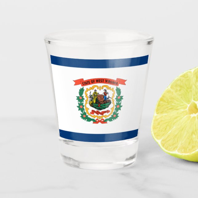West Virginia flag  Shot Glass (Front)