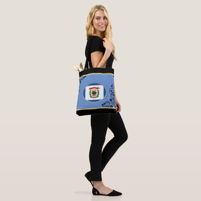 West Virginia flag Tote Bag (On Model)