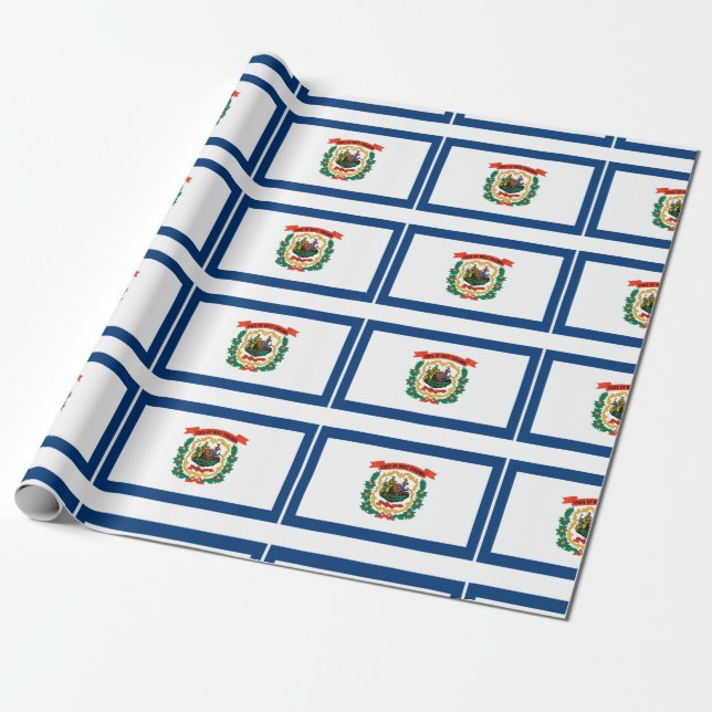 West Virginia flag Wrapping Paper (Unrolled)