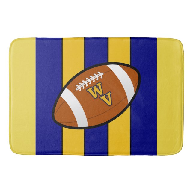 West Virginia Football Blue and Gold Pride Bath Mat (Front)