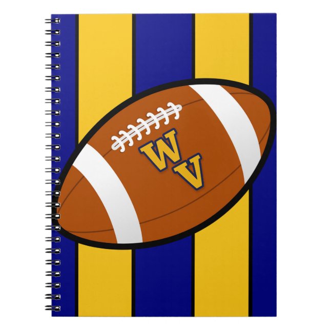 West Virginia Football Blue and Gold Pride Spiral Notebook (Front)