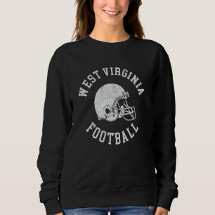 West Virginia Football Throwback Football Helmet R Sweatshirt