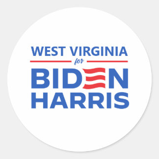 West Virginia for Biden Harris Classic Round Sticker