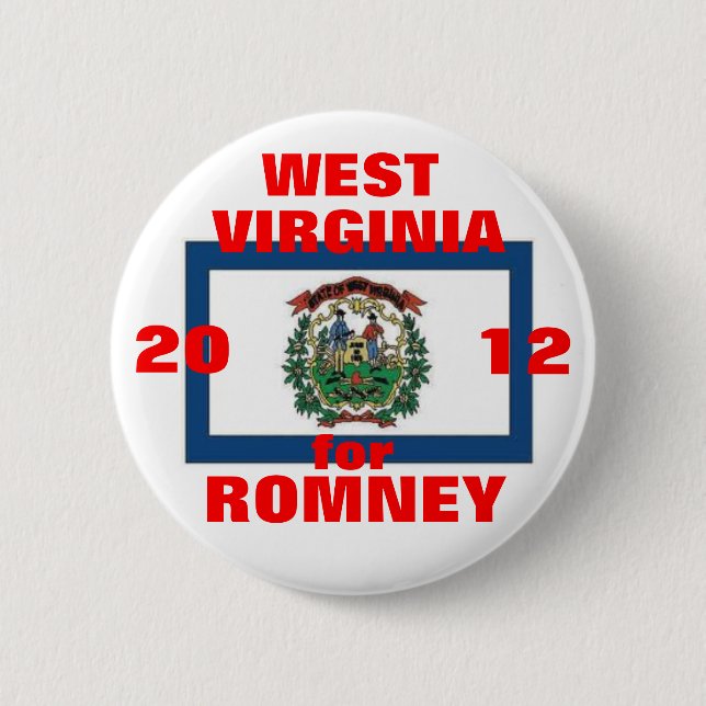 West Virginia for Romney 2012 6 Cm Round Badge (Front)