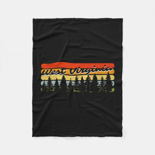 West Virginia Forest Sunset Trees Cabin Aesthetic  Fleece Blanket (Front)